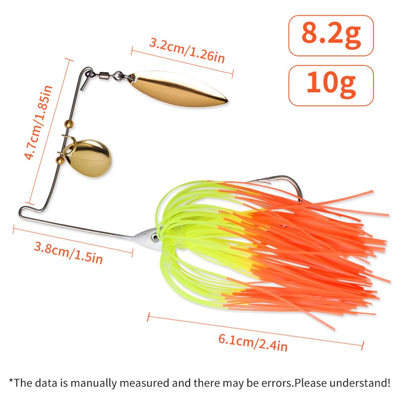 Esca per la pesca in mare con paillettes composita Bearded Man, rotante, in acqua dolce, 8,2 g/10 g_voghion.com