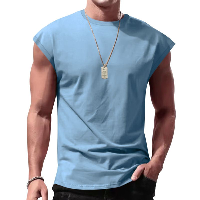 Geeignet für alle Jahreszeiten 25 Jahre Sommer Casual Sports Loose Herren Ärmelloses Unterhemd Weste_voghion.com