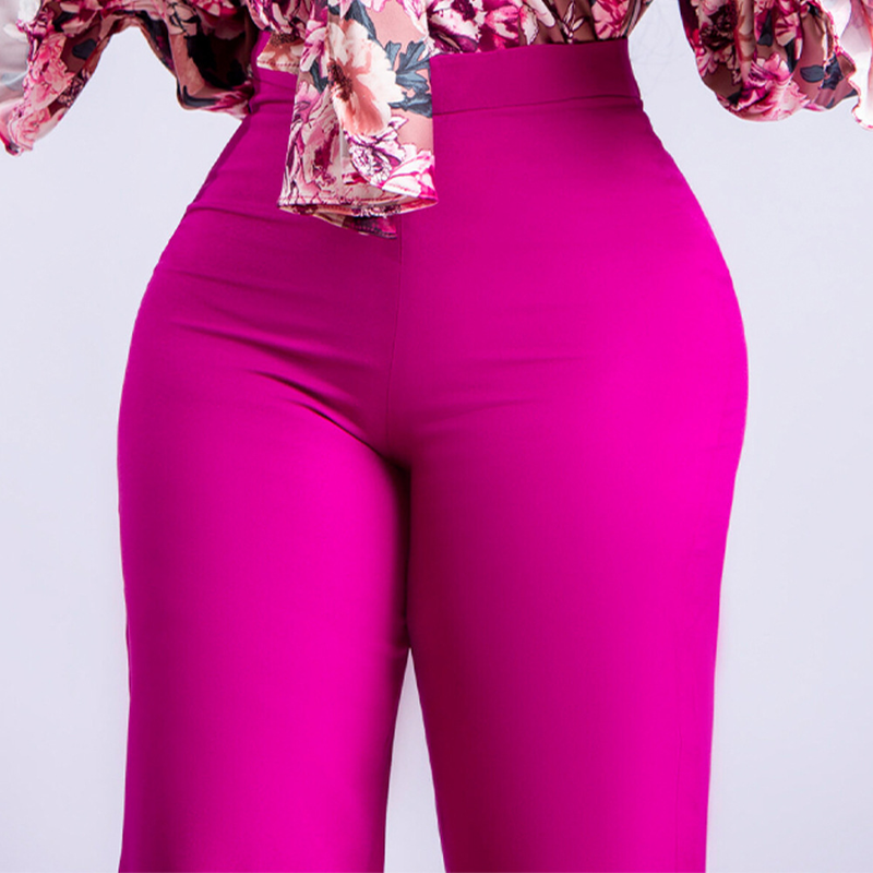 Women's fashion temperament Tongle casual large size wide leg pants_voghion.com