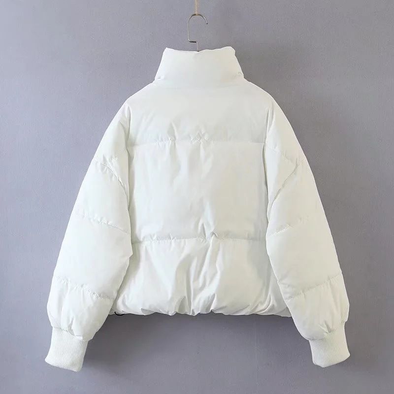 Women's clothing Women's cotton coat new stand-up collar zipper pocket thickened warm cotton coat 8AS2305A_voghion.com