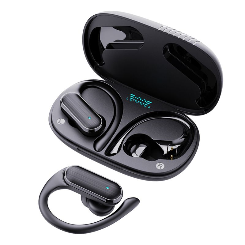 1 Set Auricolari wireless Conduzione ossea Gancio per l'orecchio Batteria a lunga durata Riduzione del rumore Suono HiFi Compatibile con Bluetooth 5.3_voghion.com
