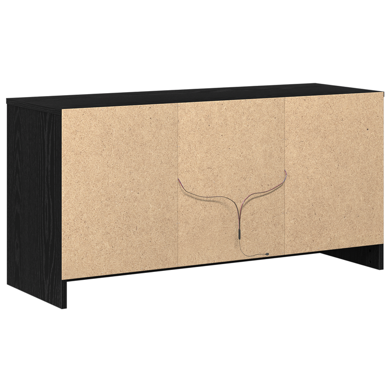 TV-Schrank mit LED-Lichtern in schwarzer Eiche, 100 x 34 x 50 cm, aus Holzwerkstoffen_voghion.com
