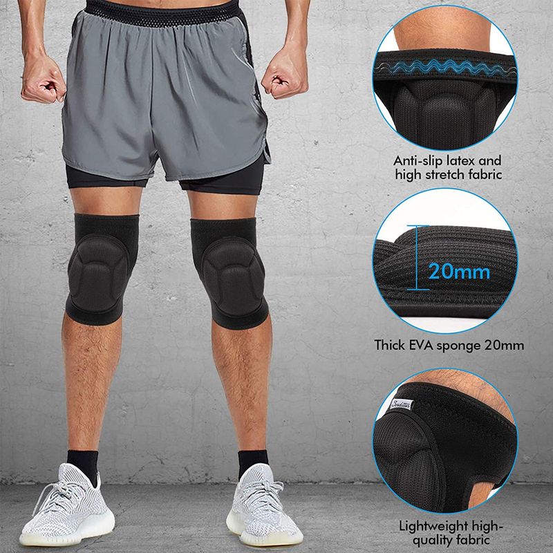 1pair Sports Anti-collision Sponge Knee Pads Football Basketball Fiess Roller Skating Protective Gear Anti-fall_voghion.com