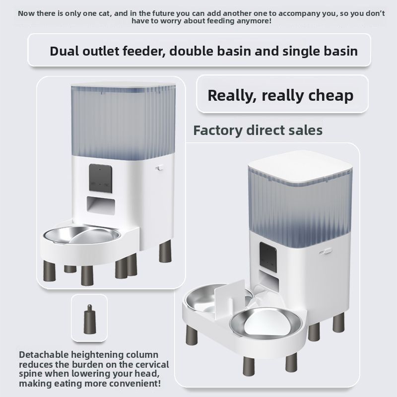 Smart WiFi Pet Feeder With Timer, Portion Control, Dual Bowls And Visual Monitoring For Cats And Dogs_voghion.com