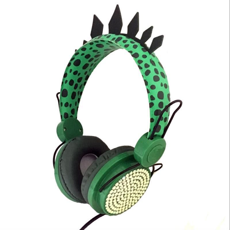 Headphone Lightweight Adjustable Dinosaur Design Children Wired Stereo Headset For Learning_voghion.com