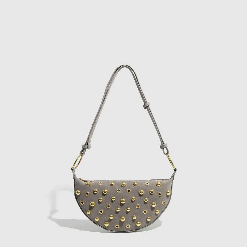 Eyelet Rivet Heavy Craft Polka Dot Crossbody Punk Style Shoulder Metallic Women's Bag_voghion.com