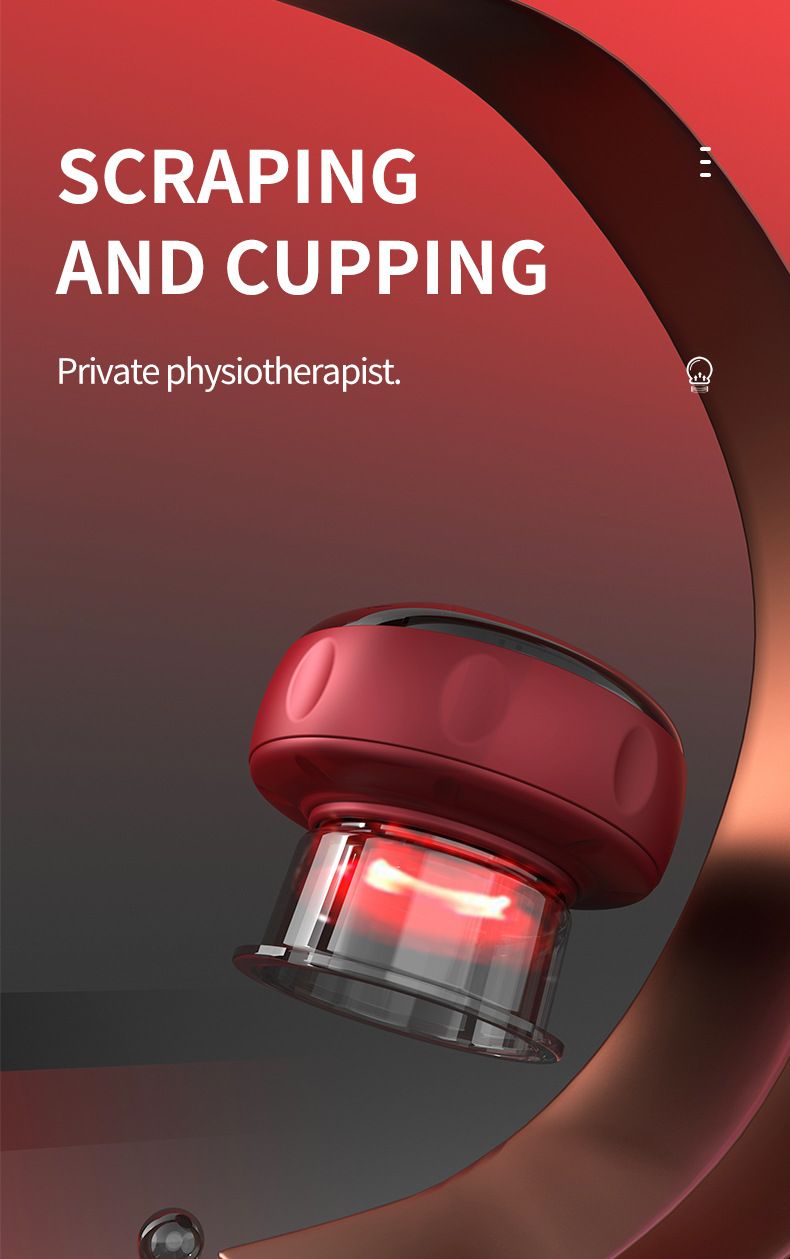 Heimgebrauch Smart Electric Meridian Scraping Vakuum Schröpfen Gerät Saugtherapie Heizung Massager_voghion.com