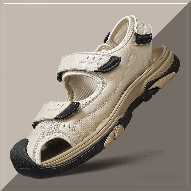 Sandali sportivi in vera pelle di alta qualità e di alta qualità per uomo, per attività all'aperto, con puntali e scarpe da spiaggia alla moda, sono stati_voghion.com