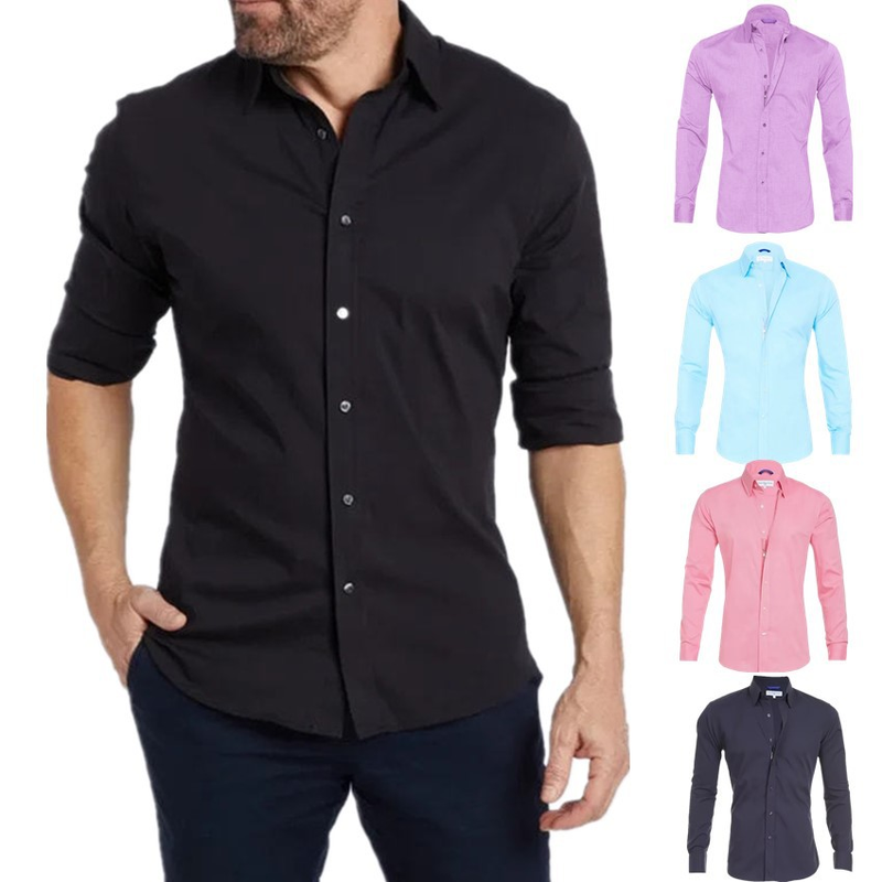 Grande chemise zippée pour homme avec boutons cachés et faux, doublure zippée en coton Oxford_voghion.com