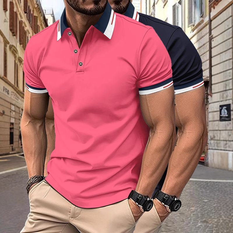 Polo casual da uomo con bottoni, saldi estivi 2025, di qualità imbattibile_voghion.com