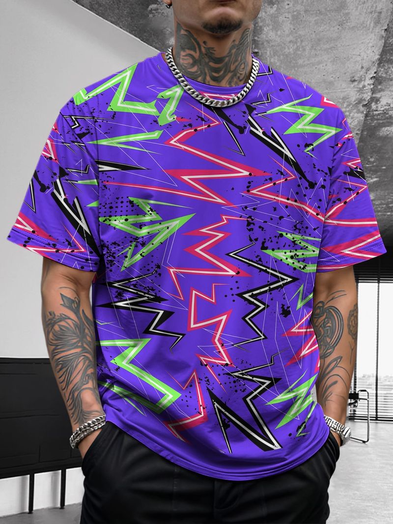 Nuovo design estivo da uomo, retrò, comodo, casual, elasticizzato, slim, basic, a maniche corte_voghion.com