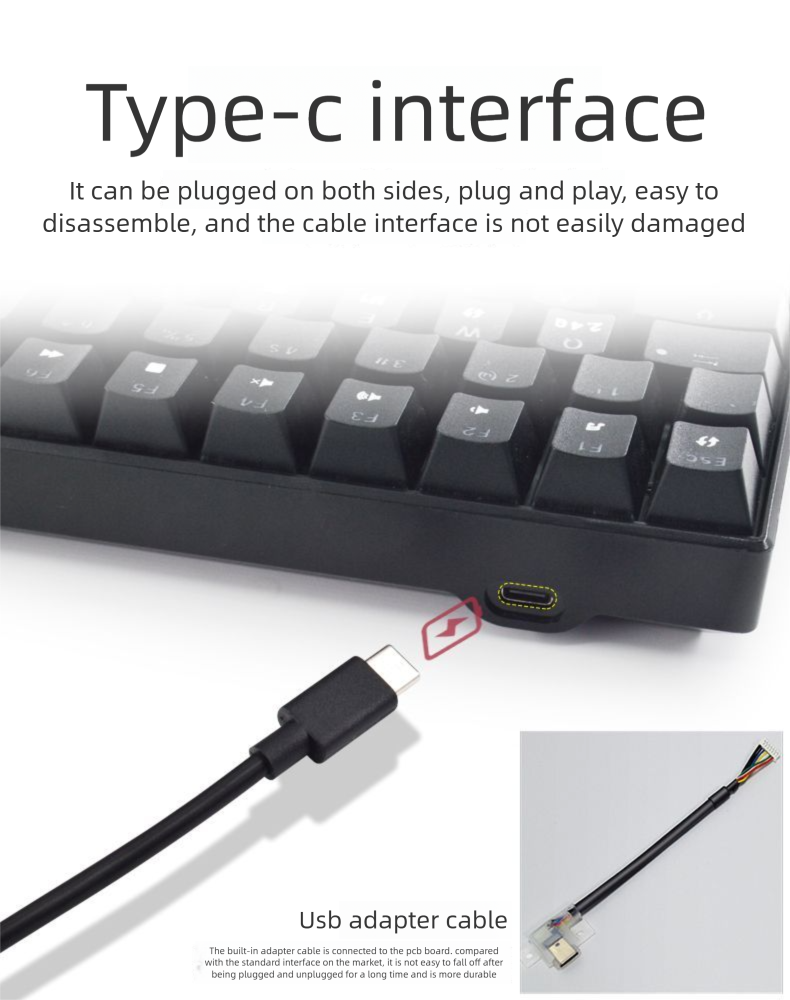Mechanische Tastatur 61 Tasten Kleine Tee Rot Achse Mini Tragbare Computer Notebook Home Typing Büro Leuchtende_voghion.com