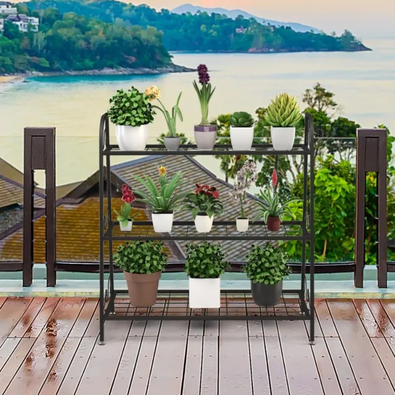 Plant Plants For Shoes Stand 3-Tier Display Pot Shelf Rack Flower Metal_voghion.com