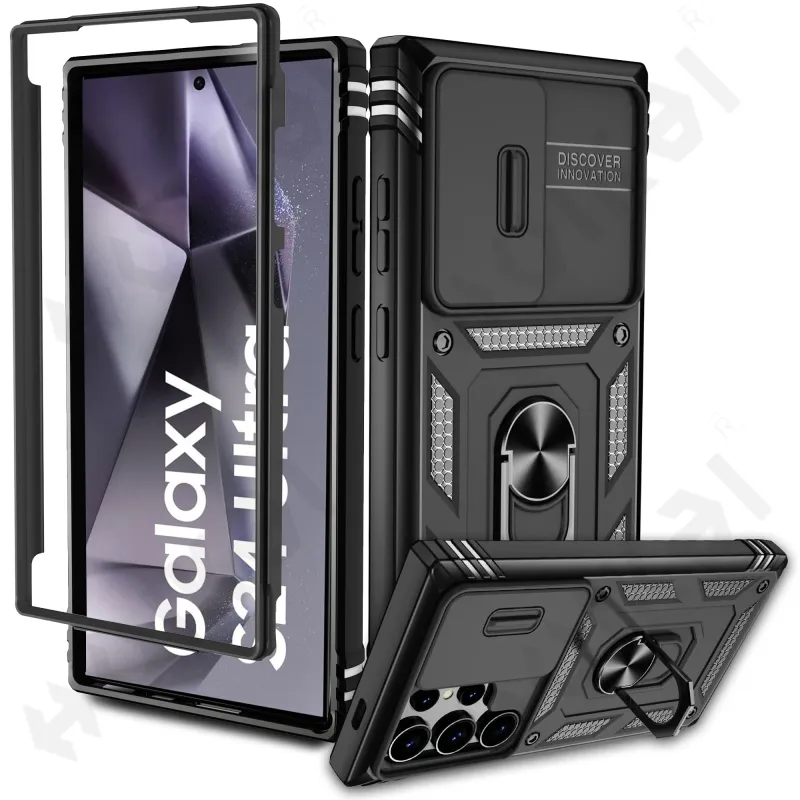 Case For Samsung Galaxy S25 S24 S23 S22 S21 Ultra Plus A55 A35 A54 FE 5G Slider Camera Protect 360 Full Protection_voghion.com