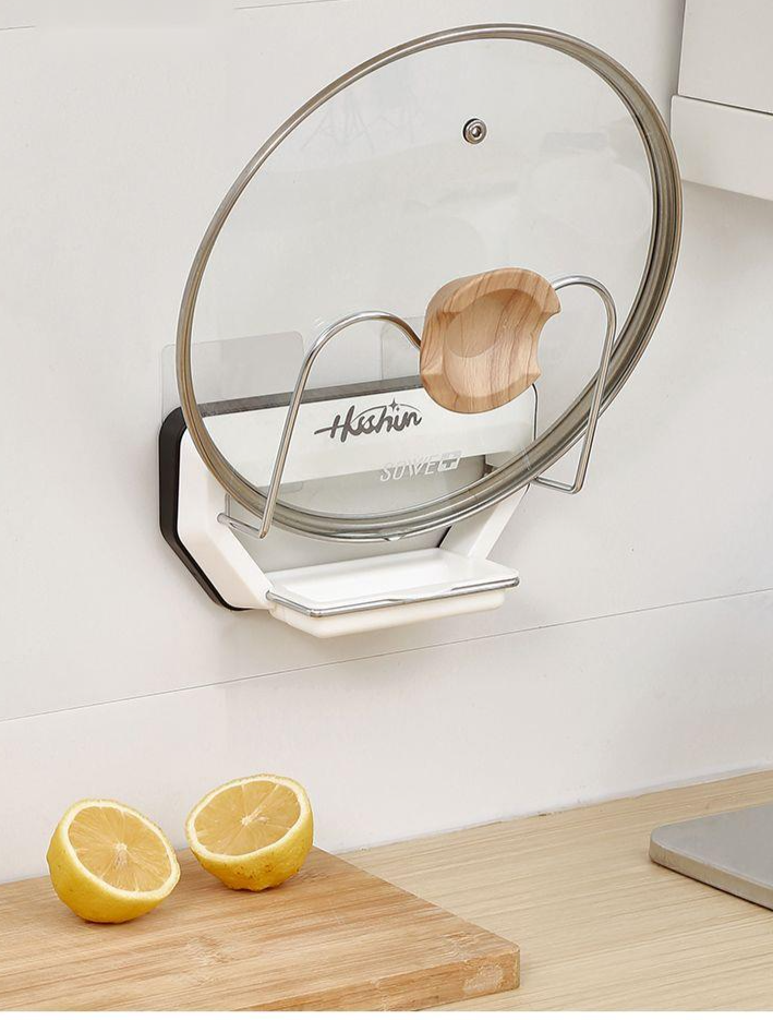 Pot Lid Wall-Mounted No-Drill Kitchen Storage Multi-Functional Household Organizer Cutting Multi-Layer Chopping Board_voghion.com