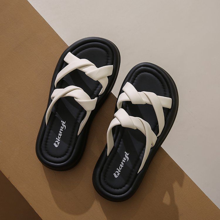 Plateau-Sandalen für Damen – Komfort-Sandalen mit Cloud-Cushion-Muster für Damen (dicke Sohle und strandtaugliche Sommer-Flip-Flops)_voghion.com