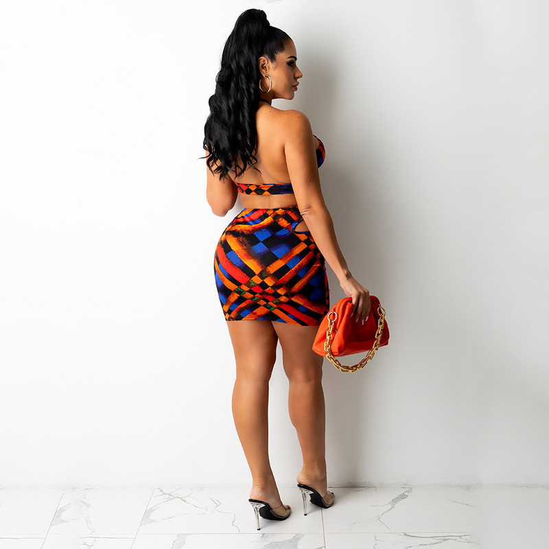 Vêtements pour femmes, jupe courte et jupe courte enveloppées dans la poitrine, ensemble deux pièces à la mode et sexy pour boîte de nuit_voghion.com