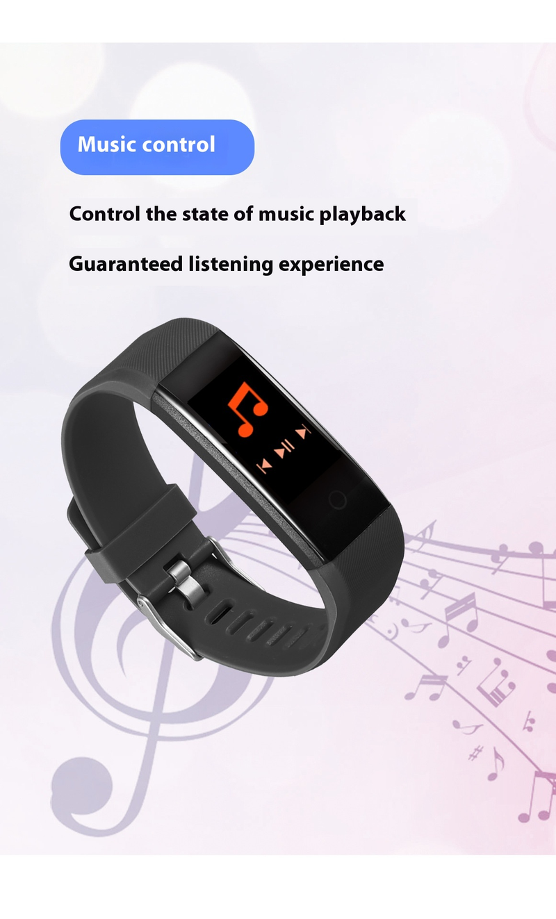 115plus Smart Bracelet Adulto Passo Sonno Ossigeno nel sangue Frequenza cardiaca Pressione sanguigna Esercizio Orologio_voghion.com