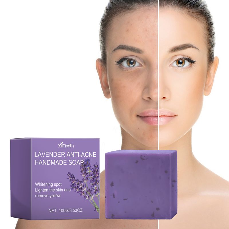 Ximonth Lavender Cleansing Soap Cleanses Facial Skin With Oil Control For Pores And Acne Moisturizing Cleanser_voghion.com