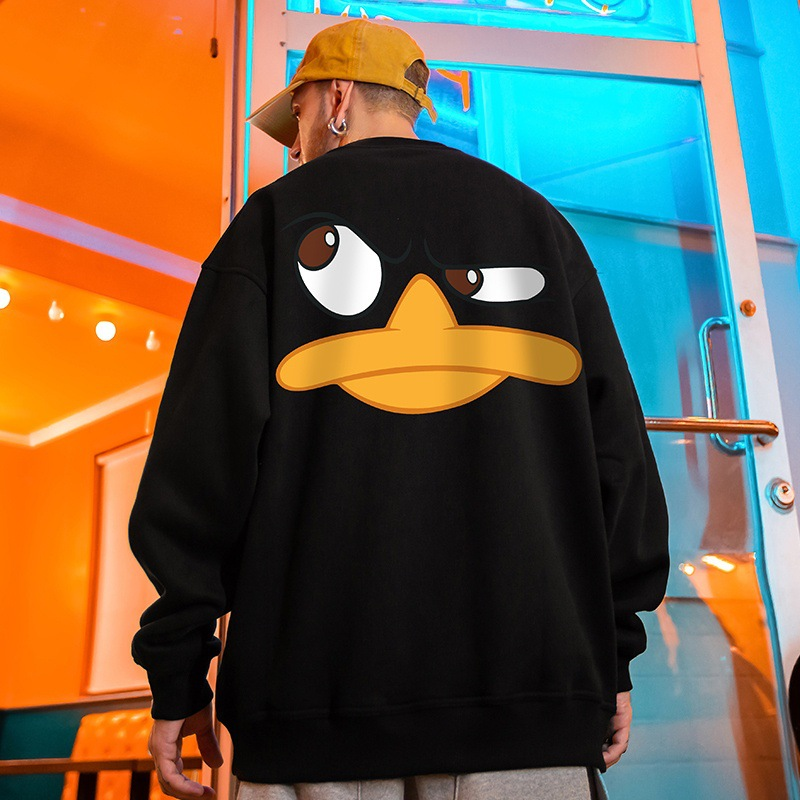 Erkek sweatshirt 280g Amerikan retro tarzı çizgi film animasyon komik uzun kollu üst moda erkek çift gevşek_voghion.com