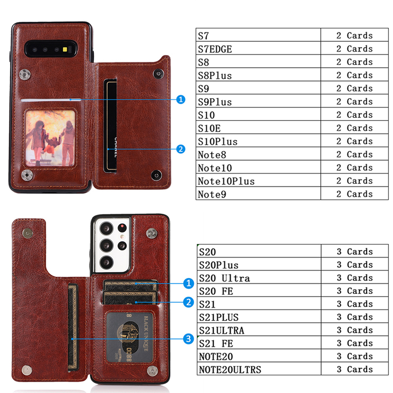 Custodia in pelle per Samsung Galaxy S22 S21 S20 FE Ultra S10E S9 S8 S7 Bordo Nota 8 9 10 20 Plus Lite A81 A91 Portafoglio carta Pho_voghion.com