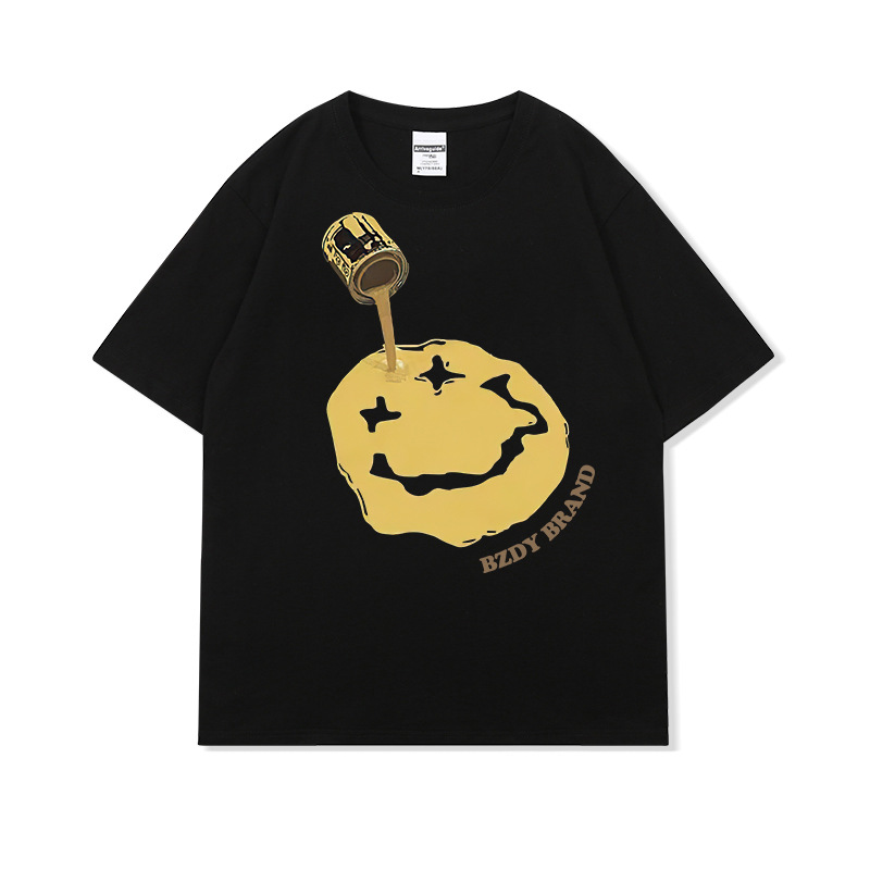 2023 Spring/summer New Cotton Loose American Fa Brand T-shirt Men's and Women's Top Youth Student Class Clothing_voghion.com