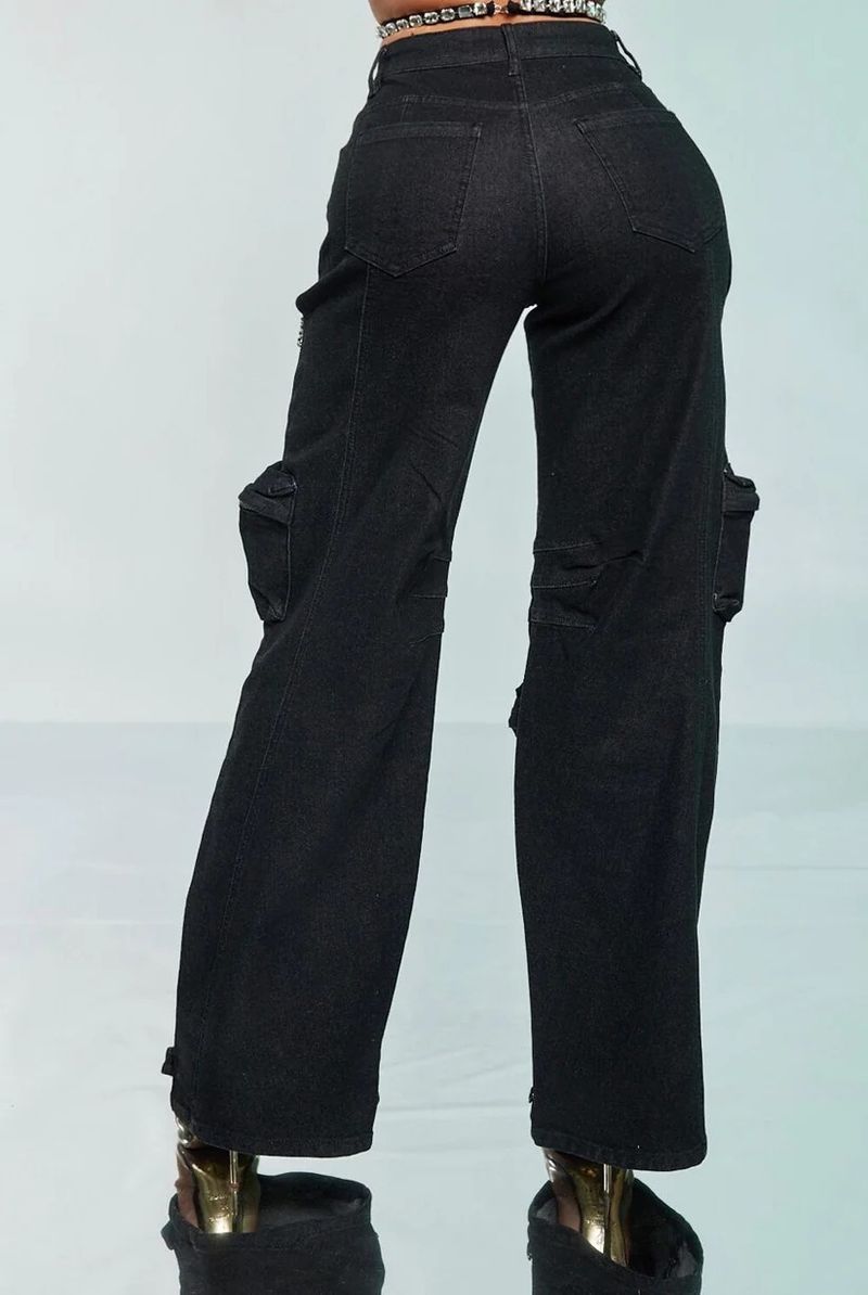 Damenbekleidung Hollow Diamond Overalls Stretch-Jeans mit mehreren Taschen für Damen_voghion.com