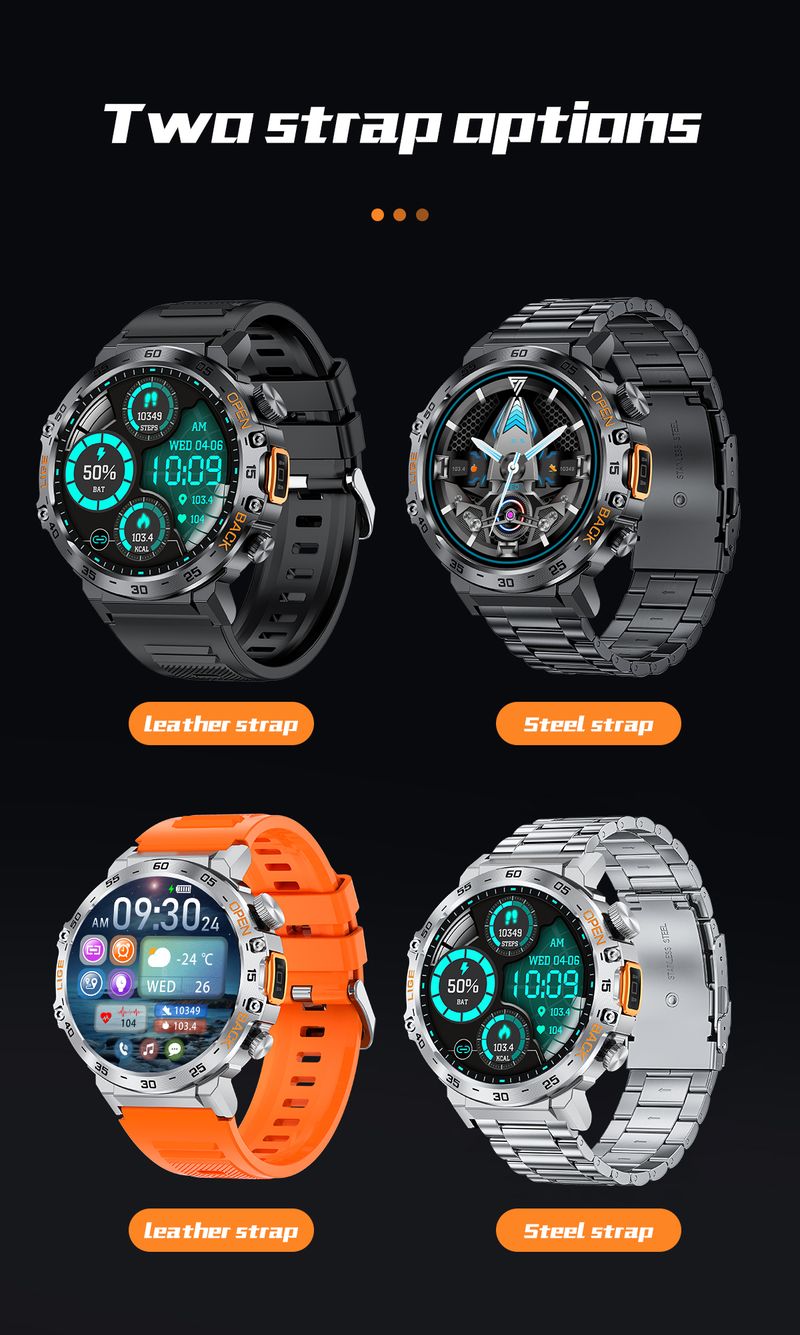 2025 LED Flashlight Smart Watch Military Watches SOS Bluetooth Call Waterproof Health Monitor Sport Smartwatch For_voghion.com
