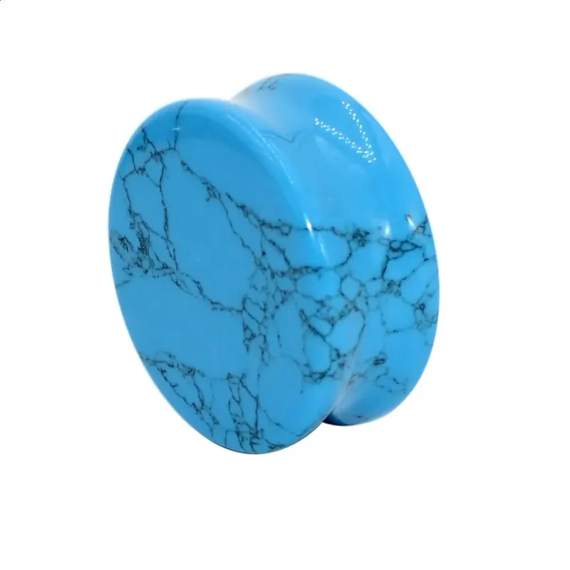 2 Stück Naturstein Doppelt ausgestellter Opal-Quarz-Ohrtunnel, farbiges Expandergewicht, Körperpiercing-Schmuck 241217_voghion.com