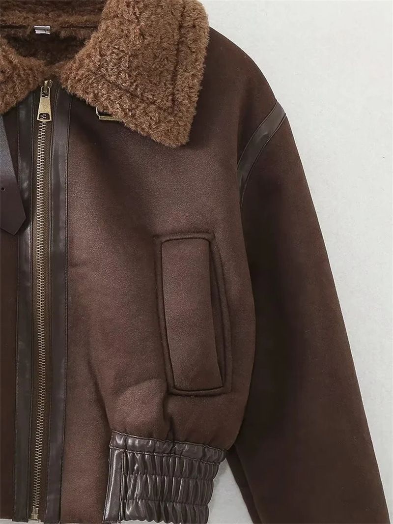 Women s Summer New Collection Autumn Winter Fleece Collar Fury Loose Top_voghion.com