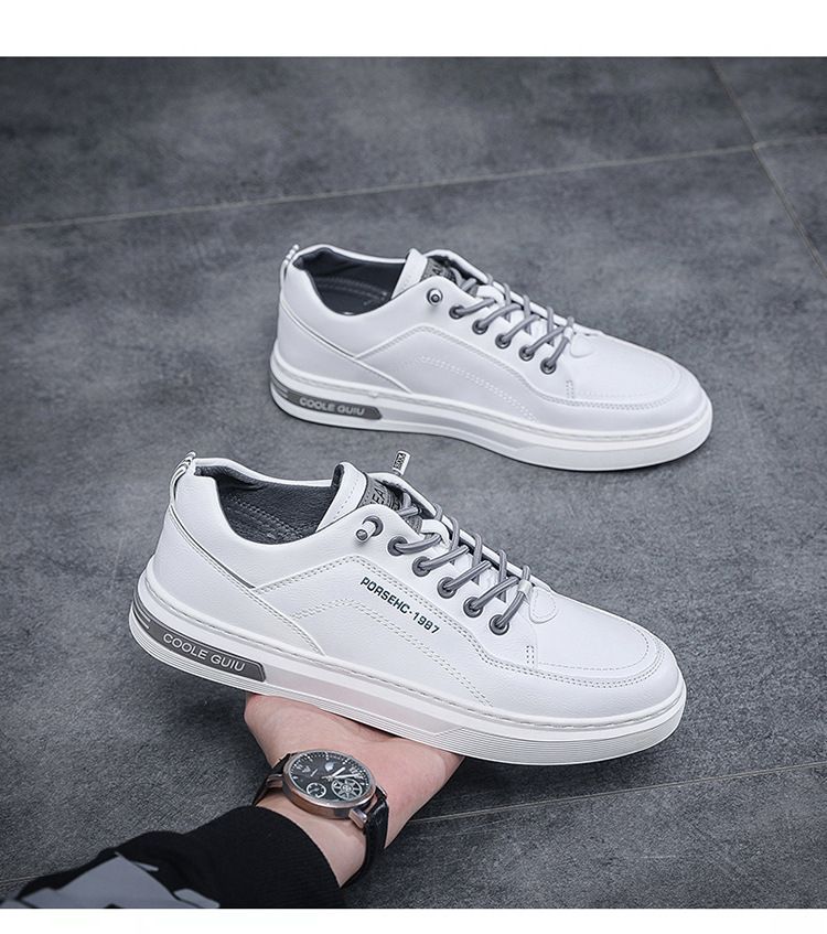 Herren Freizeitschuhe Atmungsaktive weiße Sneakers Mode Fahren Gehen Tennisschuhe für Männer Skate Flats_voghion.com