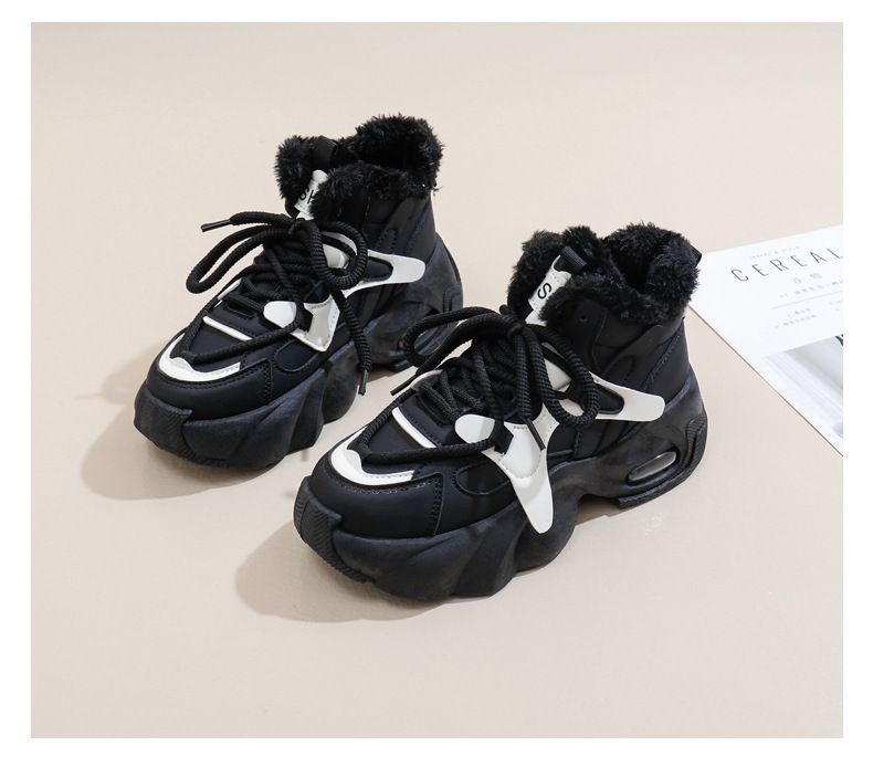 Nuovo velluto ispessito caldo inverno freddo neve stivali antiscivolo studente piattaforma cotone scarpe da donna_voghion.com