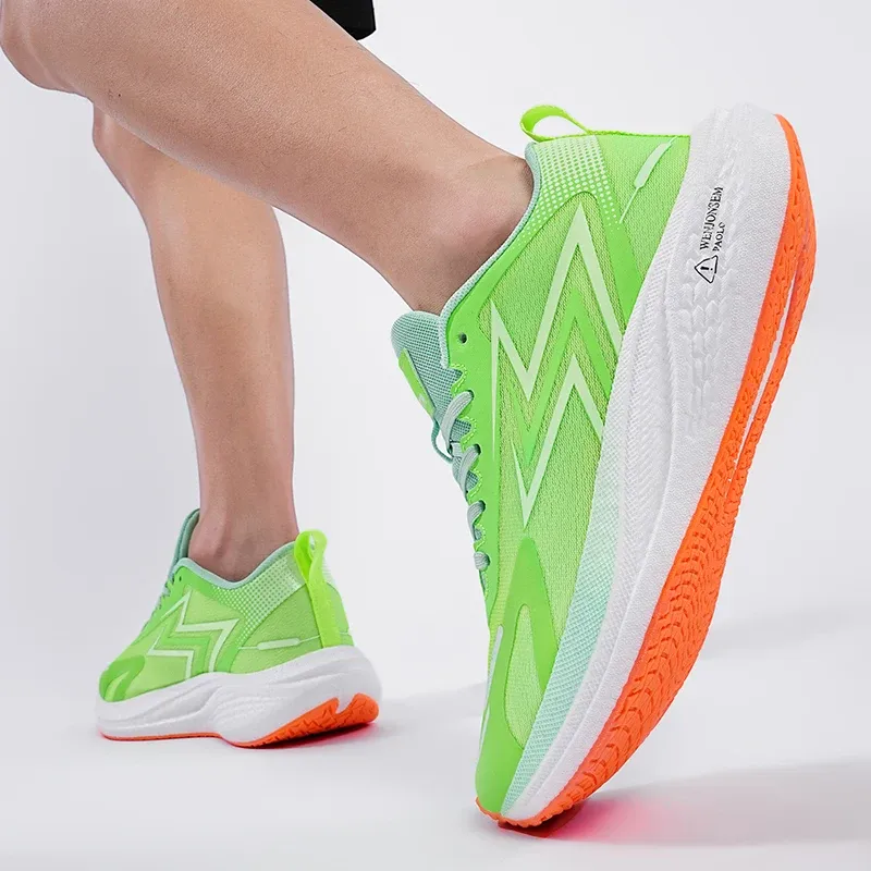 Professionelle Marathon-Laufschuhe, Rennlaufschuhe mit durchgehender Carbonplatte, stoßdämpfende Trainingssportschuhe für Jugendliche_voghion.com