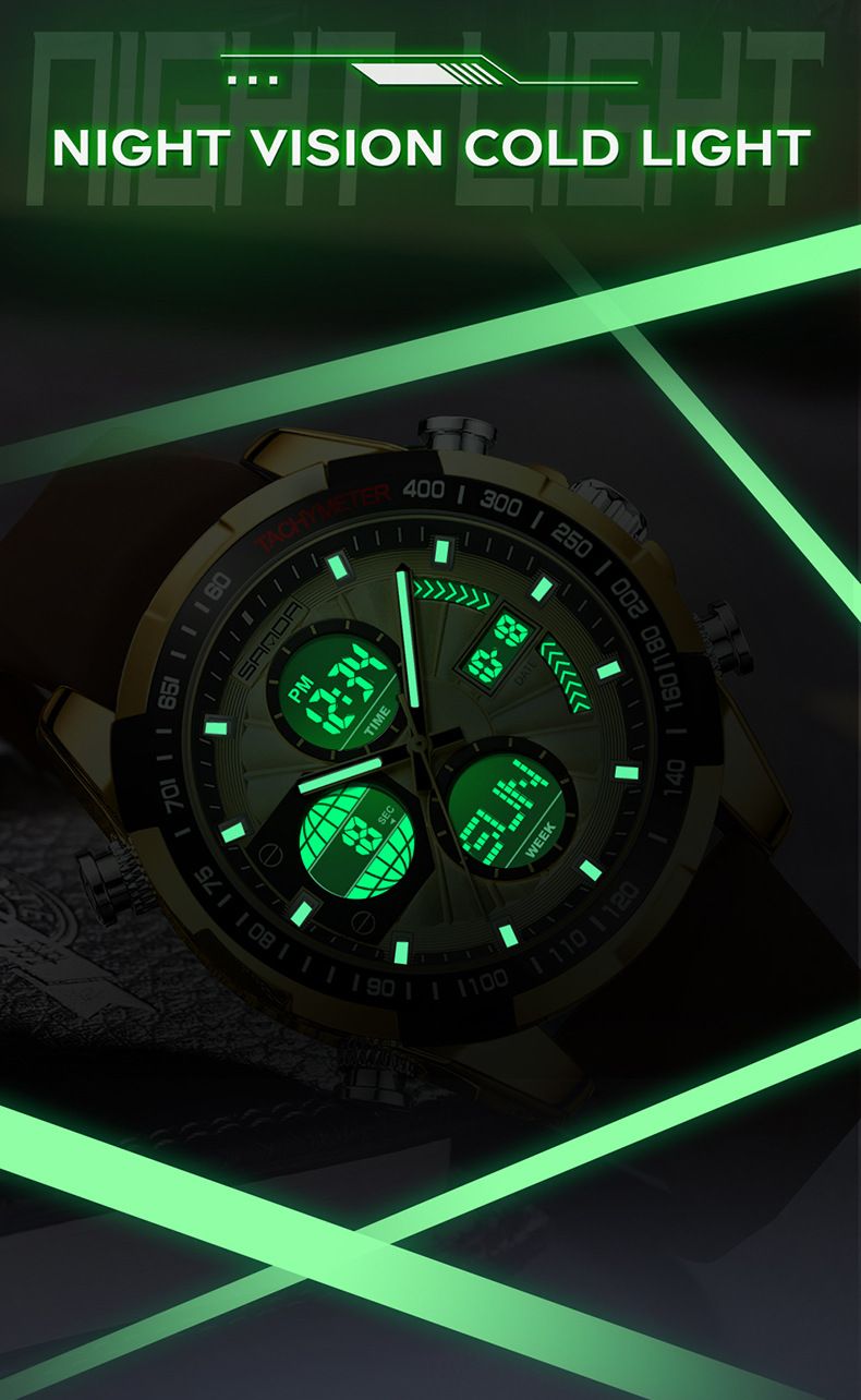 Orologio sportivo analogico digitale da uomo con doppio display, retroilluminazione a LED, impermeabile, timer per il conto alla rovescia, sveglia, cronometro, funzione giorno/data e orologio per il conto alla rovescia_voghion.com