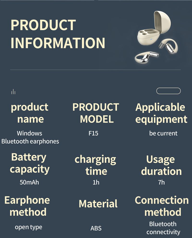 Nuovo auricolare Bluetooth wireless intelligente 5.2 con doppio orecchio per corsa, sport, ciclismo, impermeabile e resistente al sudore_voghion.com