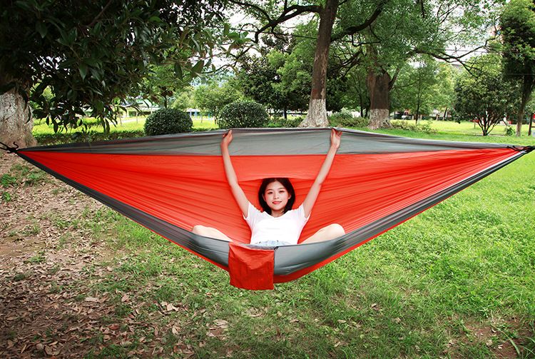 Outdoor Nylon Parachute Fabric Hammock Single Double Camping Cycling Indoor Leisure Swing Hanging Chair Shi Yi_voghion.com