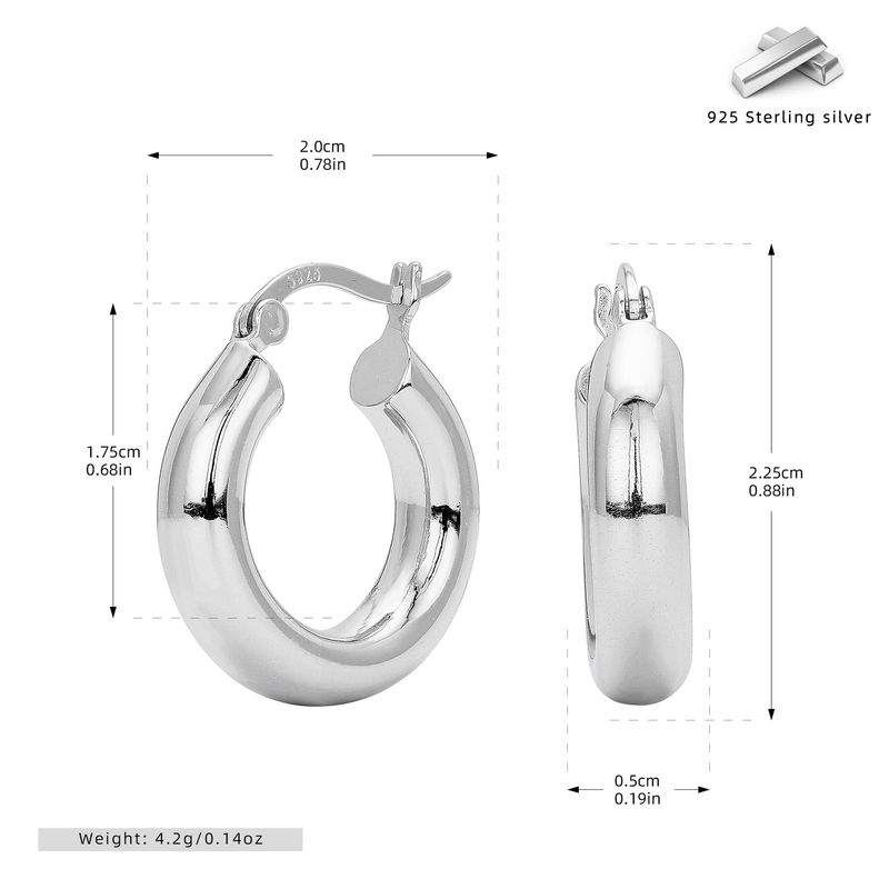 Orecchini a cerchio grandi minimalisti da donna in argento sterling 925, stile punk, dichiarazione di moda, misure 20 mm-30 mm, gioielli per le orecchie alla moda alla moda punk_voghion.com