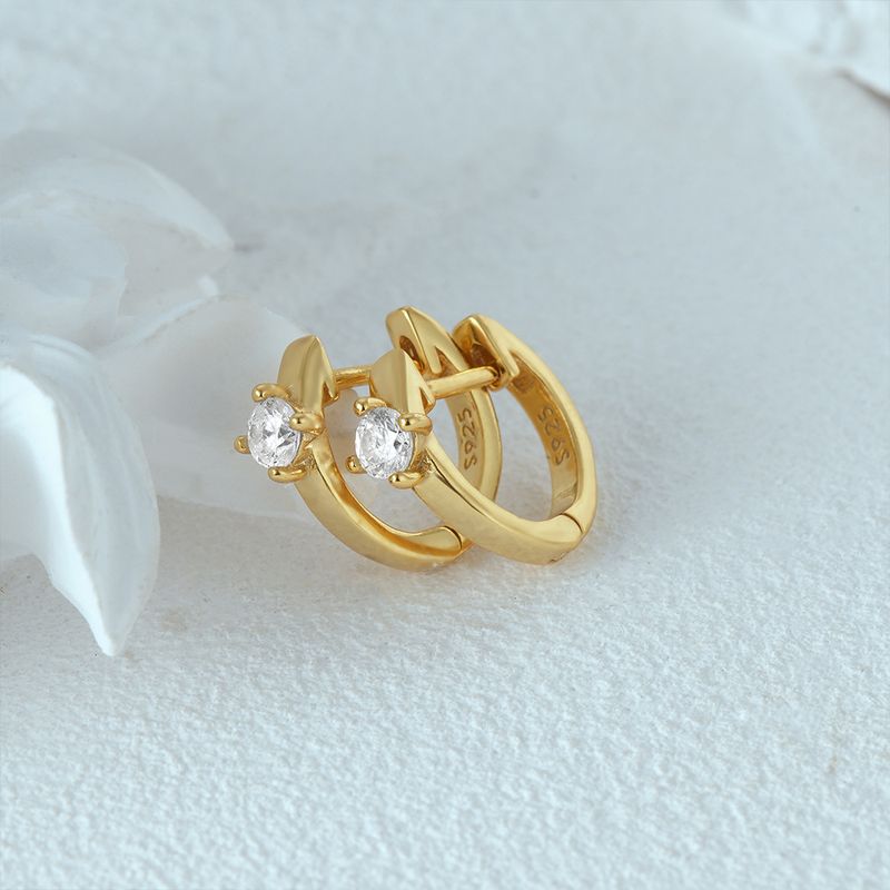 Women's Jewelry Simple S925 Sterling Silver Classic Light Luxury Personality Double Row Diamond Earrings Huggie Earring_voghion.com