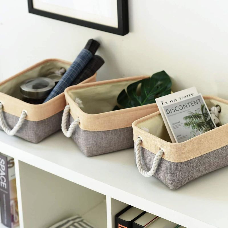Storage Basket Large Foldable Storage Rack Decorative Basket Gift Closet Linen Organizer Fabric Storage Cubes_voghion.com