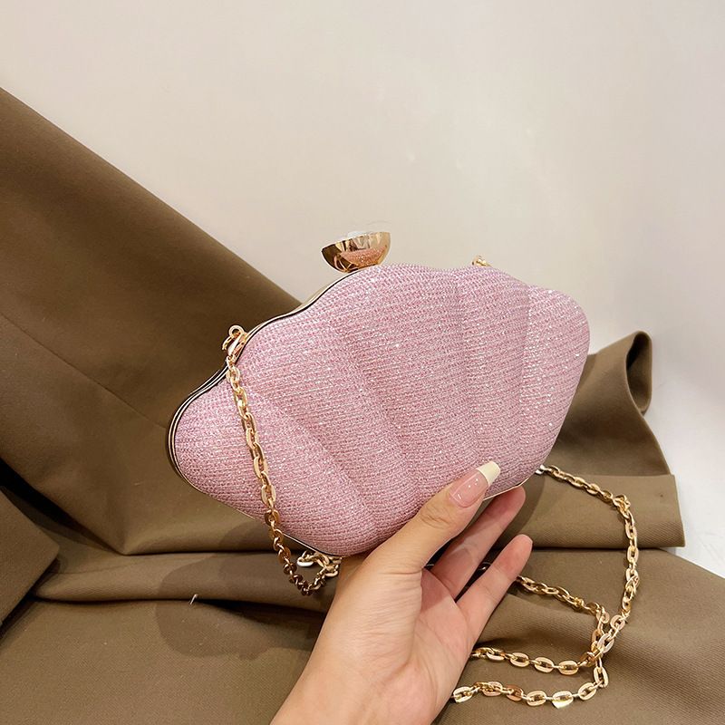 Borsa a tracolla leggera di alta qualità da donna, con catena, da sera, con conchiglia, lucida e alla moda, con diamanti_voghion.com