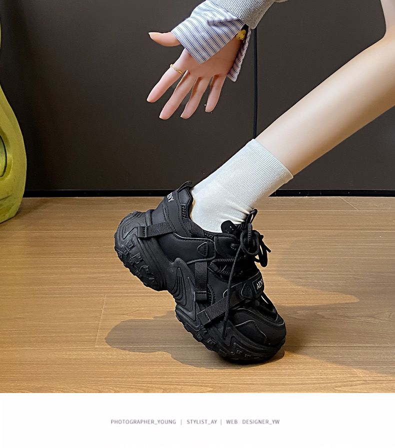 Scarpe da papà traspiranti da donna, di nuovo stile - Sneakers con plateau spesso per la corsa e abbigliamento casual (collezione autunnale, FB9905)_voghion.com