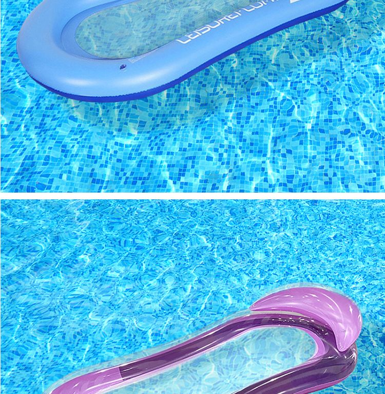 Gradient Transparent Mesh Floating Bed With Foldable Backrest - Inflatable Lounge Chair For Pool & Lake (Quick-Dry Heavy-Duty PVC Portable Design)_voghion.com