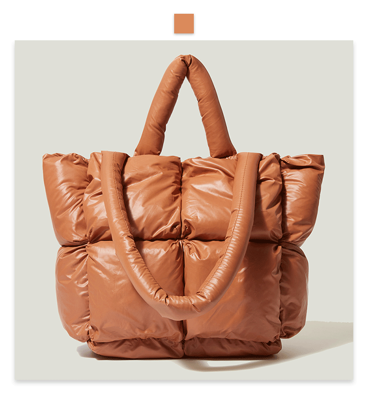 Damentaschen Neue Daunentasche Baumwollhandtasche Damen weiche karierte Baumwollfüllung Umhängetasche Mode einfache Einkaufstasche_voghion.com