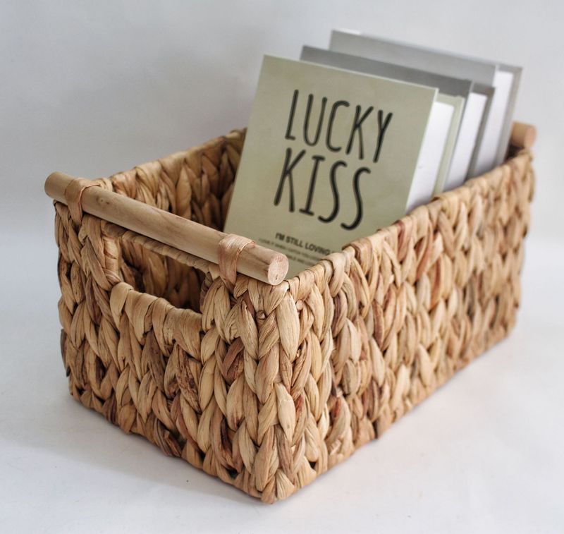 Creative New Style Instant Delivery Straw Miscellaneous Home Water Hyacinth Desktop Storage Woven Basket_voghion.com