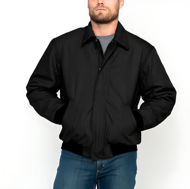2024 Spring and Autumn New European Men's Coat Ribbed blocked Collar Zipper Top Solid Color Jacket_voghion.com