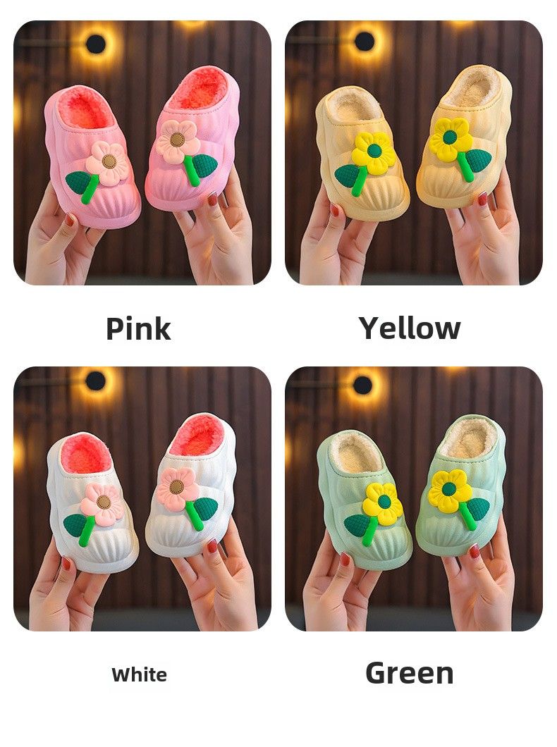 Scarpe in cotone per bambini principessa vento autunno e inverno calde e vellutate impermeabili neonato bambino pantofole in cotone soffice fodera in cotone pantofole antiscivolo_voghion.com