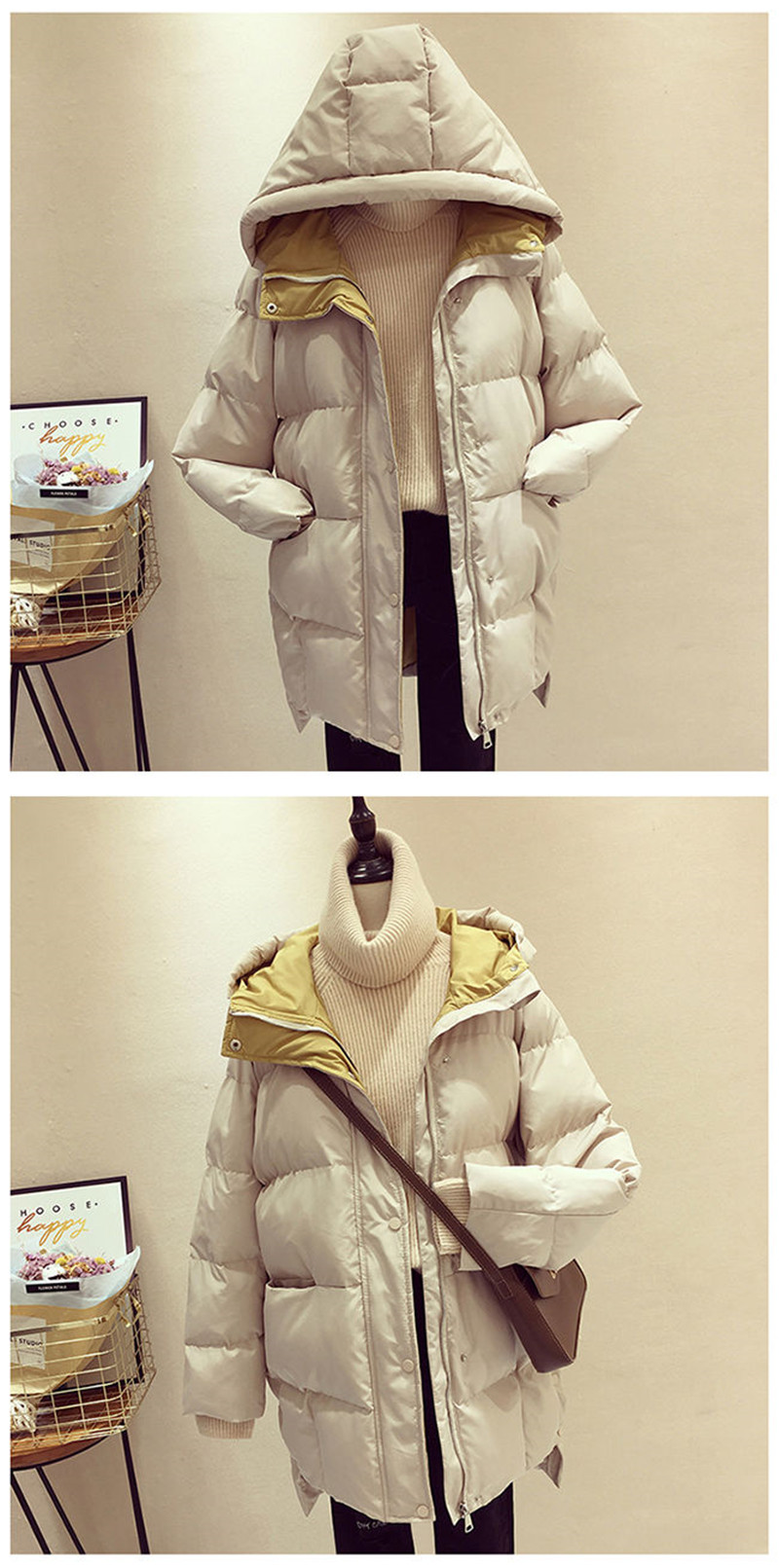Winte-Chaqueta larga con capucha para mujer, abrigo acolchado de algodón para mujer, abrigo femenino de alta calidad Wam Outwea, Paka Manteau 2023_voghion.com