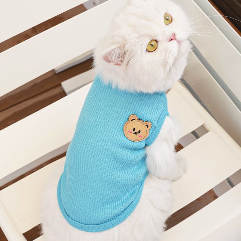 Haustierkleidung Waffelbär Sommerweste Teddy mittlere und kleine Hundekatze Hundekleidung Fabrik Großhandel_voghion.com