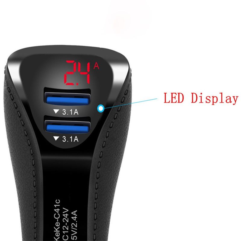 Music Festival  Multi functional digital charger with dual USB interfaces for new mobile phone car charging display voltage and current_voghion.com