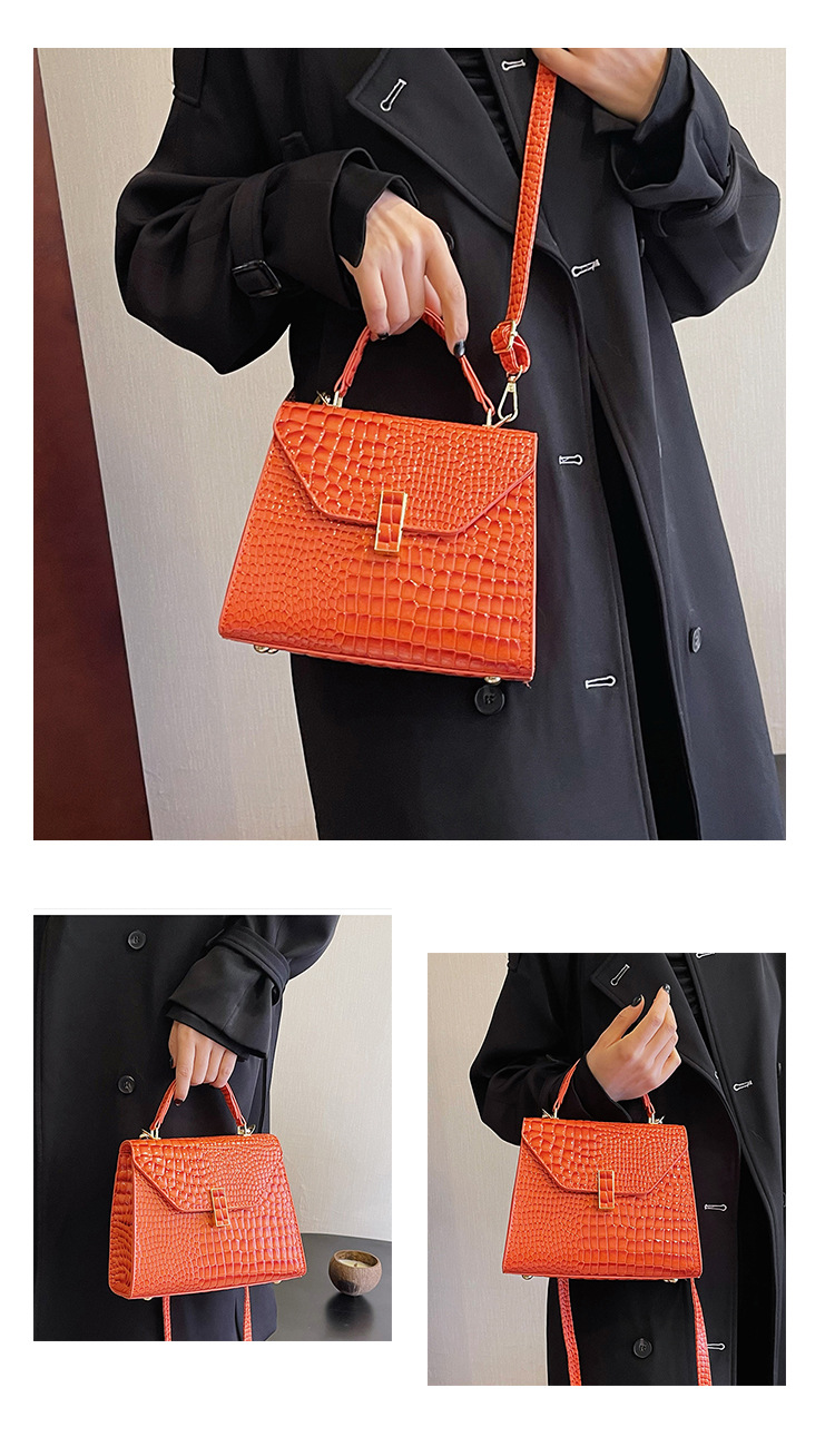 Sac à main en cuir laqué de grande capacité pour femmes, motif de pierre, épaule unique diagonale, vent croisé, nouvelle collection automne/hiver 2023_voghion.com